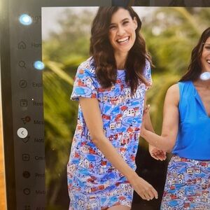 Jude Connally Blue Sheath Mini Dress Resort Wear size large
